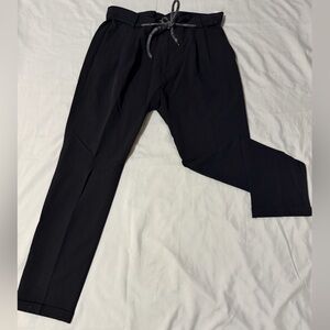 Elegant Black Men's Dress Pants with Tie Waistband